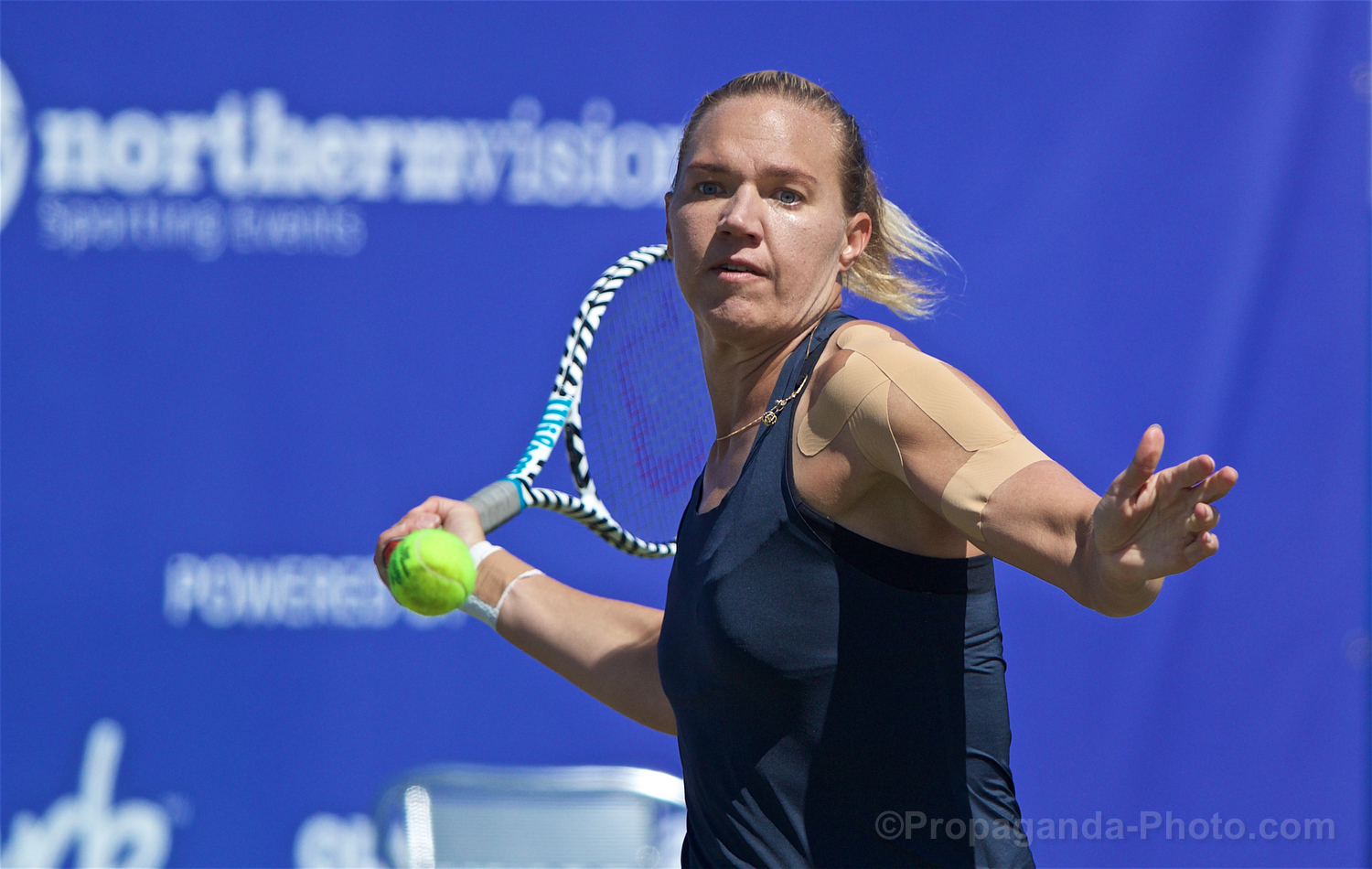 LIVERPOOL, ENGLAND - Thursday, June 20, 2019: Kaia Kanepi (EST) during the Liverpool International Tennis Tournament 2019 at the Liverpool Cricket Club. (Pic by David Rawcliffe/Propaganda)