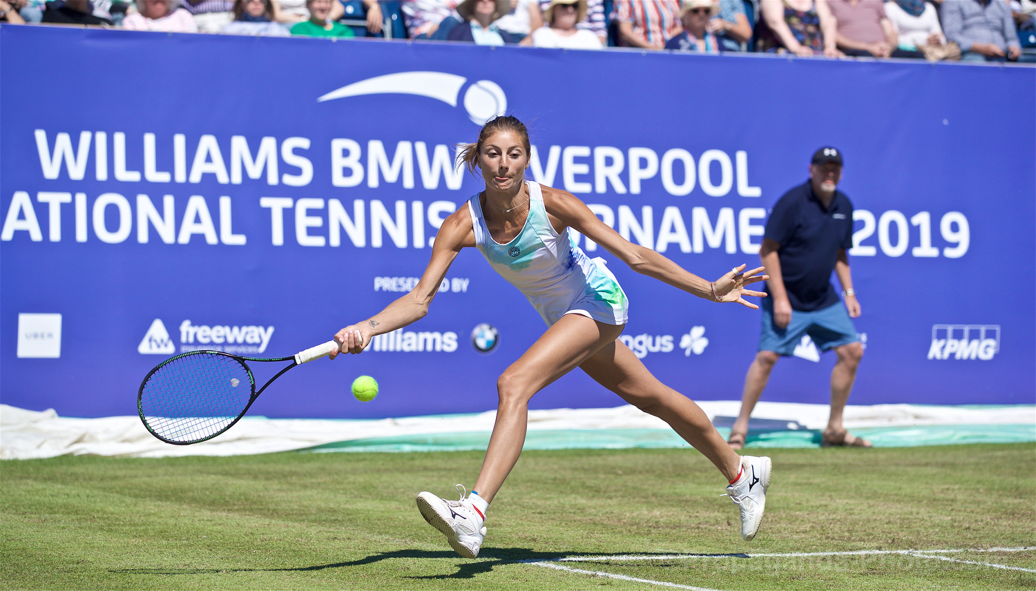 LIVERPOOL, ENGLAND - Friday, June 21, 2019: Corinna Dentoni (ITA) during Day Two of the Liverpool International Tennis Tournament 2019 at the Liverpool Cricket Club. (Pic by David Rawcliffe/Propaganda)