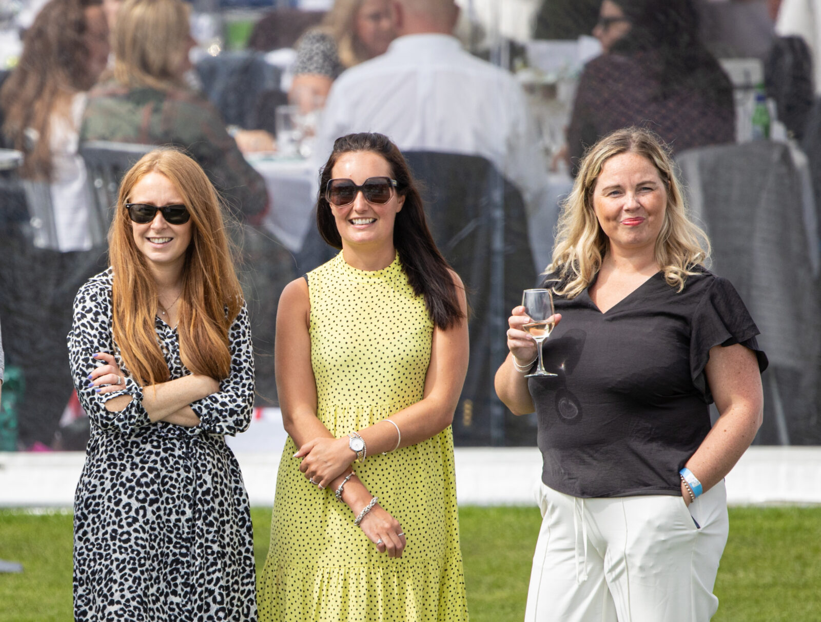 LIVERPOOL, ENGLAND - Thursday, August 19, 2021: Corporate guests enjoy the action during the Liverpool International Tennis Tournament at Liverpool Cricket Club. (Pic by David Rawcliffe/Propaganda)
