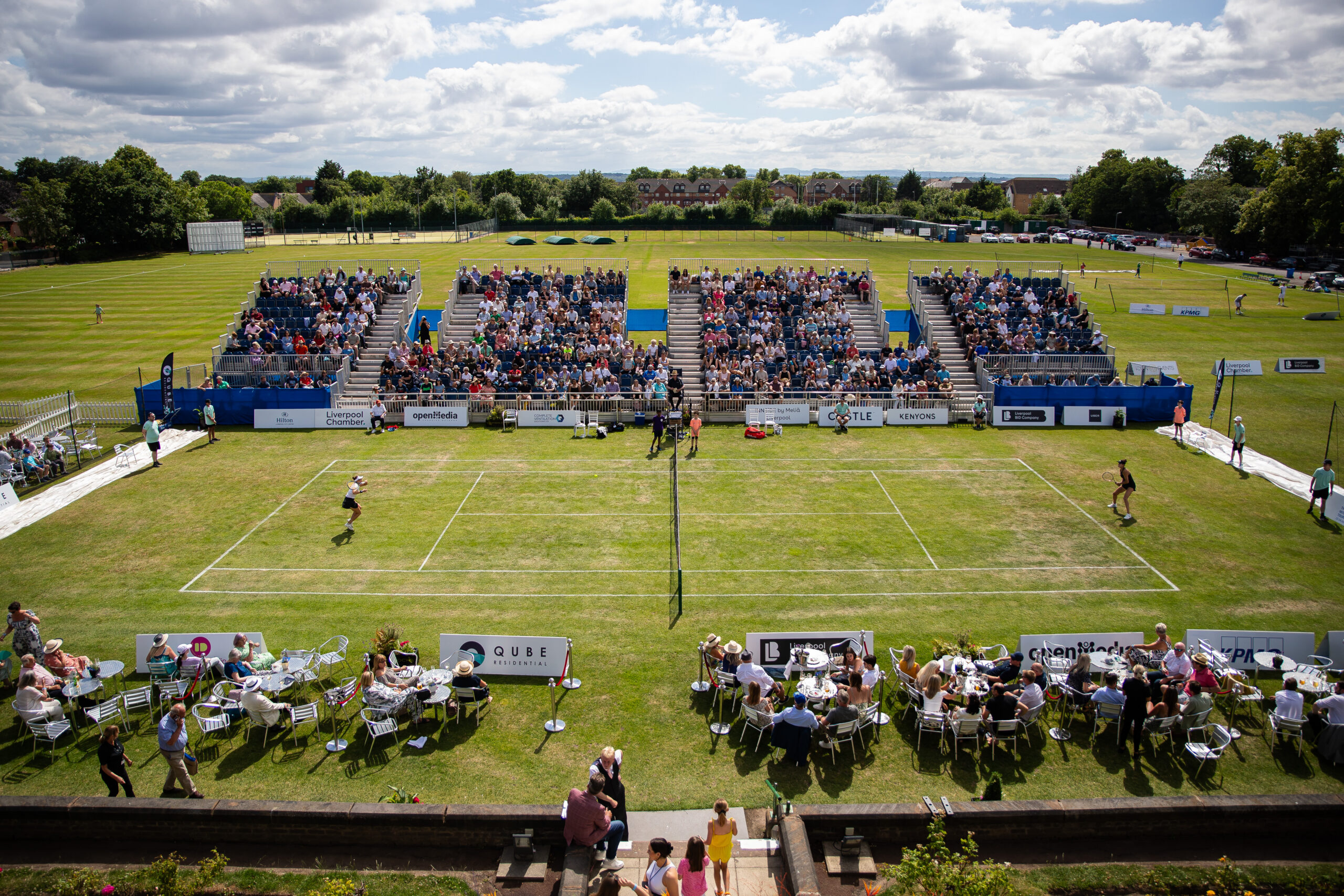 LIVERPOOL, ENGLAND - Saturday, June 24, 2023: A general view of centre court during Day 3 of the Liverpool International Tennis Tournament 2023 at the Liverpool Cricket Club. (Pic by Jessica Hornby/Propaganda)